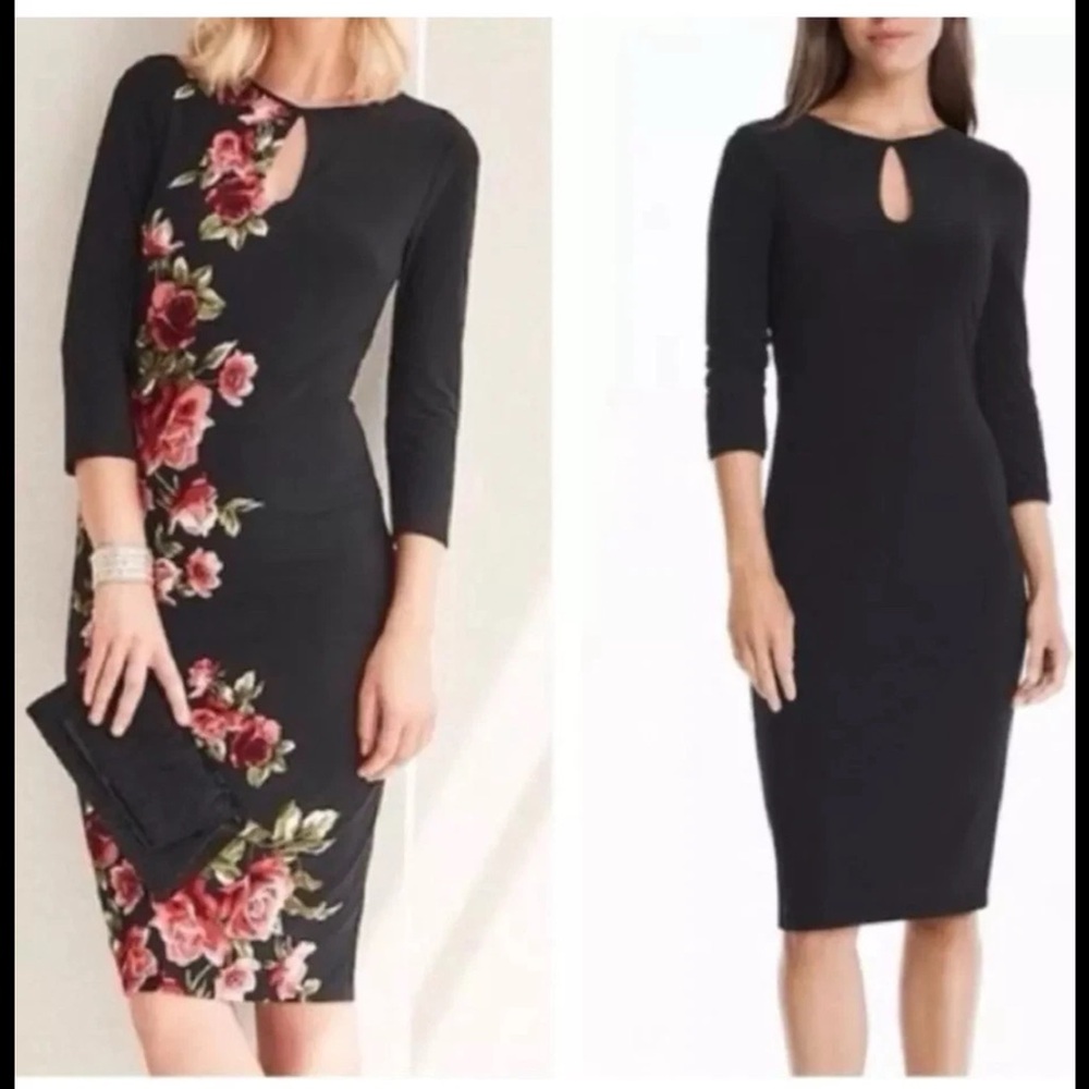 NWT WHITE HOUSE BLACK MARKET Reversible Floral Sheath Dress